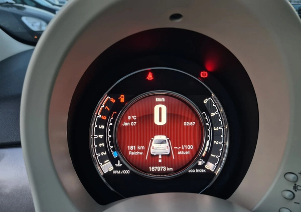 Fiat 500 cena 28999 przebieg: 167972, rok produkcji 2015 z Człopa małe 596